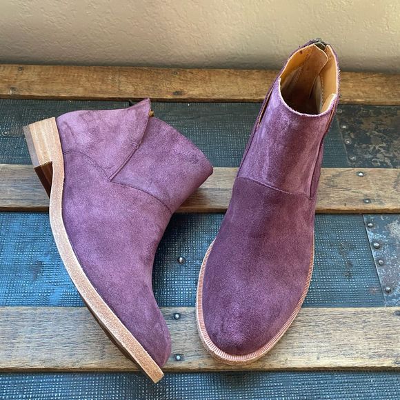 Kork-Ease Shoes - Brand new Kork-Ease Womens Ryder Ankle Boots Purple Leather Block Heels Zipper S